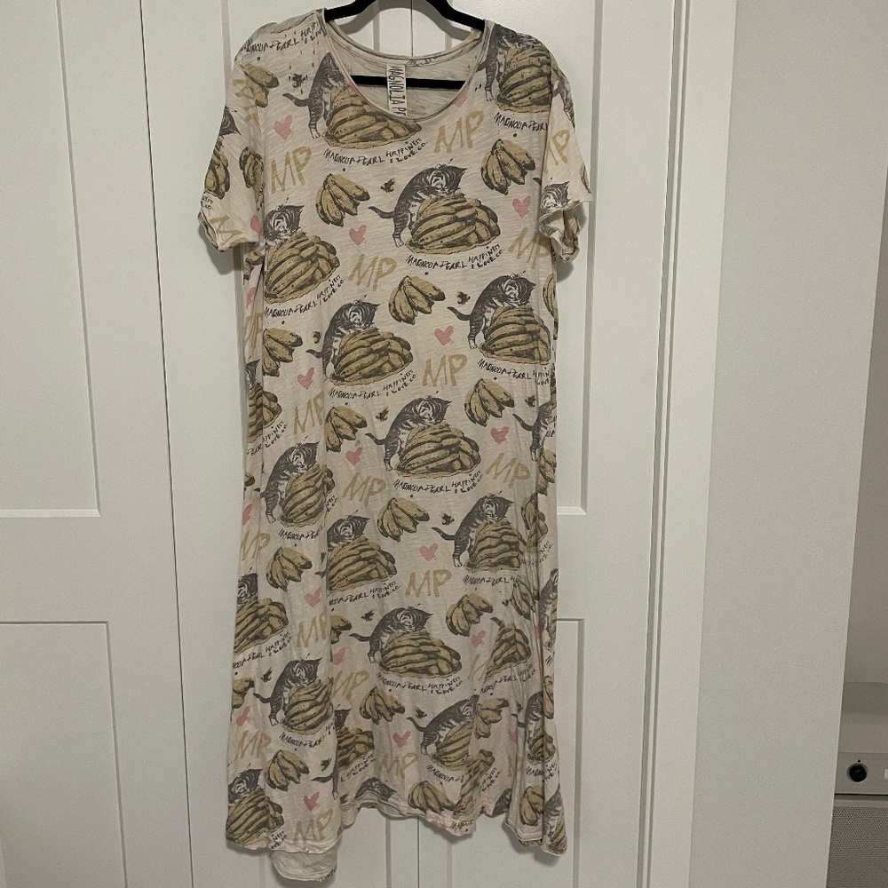 Magnolia Pearl MP Happiness S/S T Shirt Dress Catty Cakes VGC